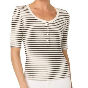 JOE'S JEANS Henley Half Sleeve Top In Multi